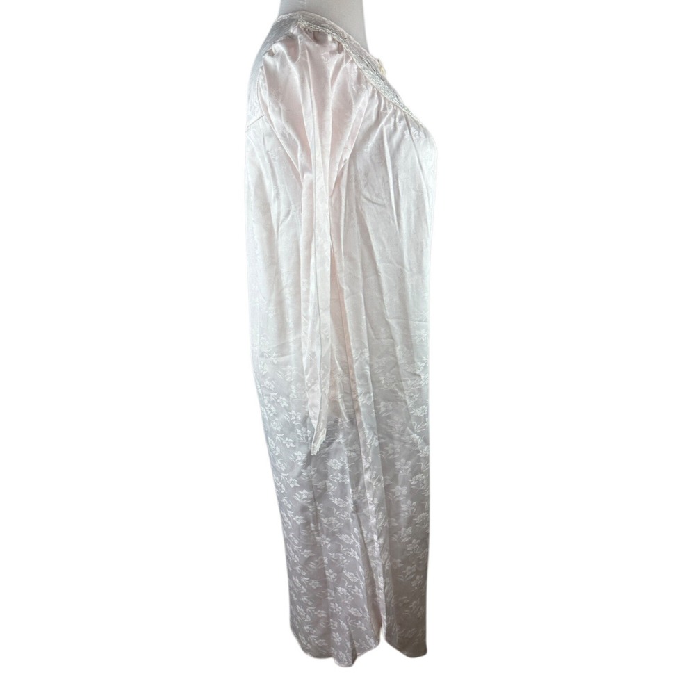 New Miss Elaine Floral Nightgown Country Cottage Lace Long Maxi Pj's Pink Small - Picture 11 of 16